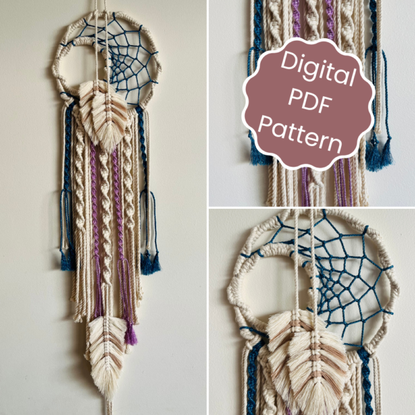 Macrame Dreamcatcher Wall Hanging Pattern