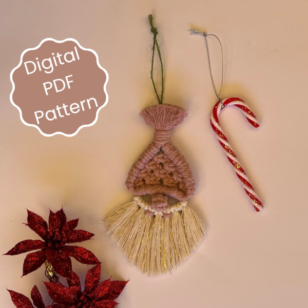 Macrame Santa Christmas Ornament Pattern