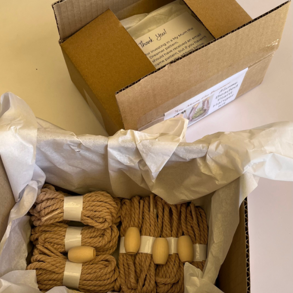 Macrame Beaded Plant Hanger Kit in latte colour.