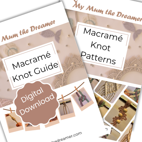 Macrame Knot Guide and Knot Patterns cover pages.