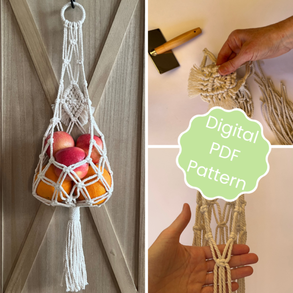 Learn how to make a macrame fruit hanger.